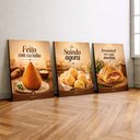 Ver imagem 2 de Kit 3 Quadro Decorativo Lanchonete Padaria Salgado Luxo Moderno 40x28cm