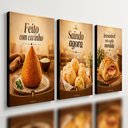 Ver imagem 1 de Kit 3 Quadro Decorativo Lanchonete Padaria Salgado Luxo Moderno 40x28cm