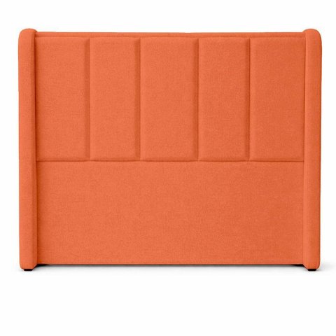 Cabeceira Cama Box Casal Estofada Dyana Madeira Maciça Suede Terracota
