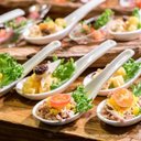 Ver imagem 6 de 48 Colheres Chinesas Oriental Japonesa de Melamina Branca Servir Entradas Sobremesa Lámen