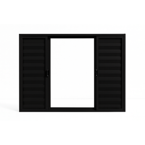 Veneziana 6 Folhas Aluminio Preto 1,00x1,00