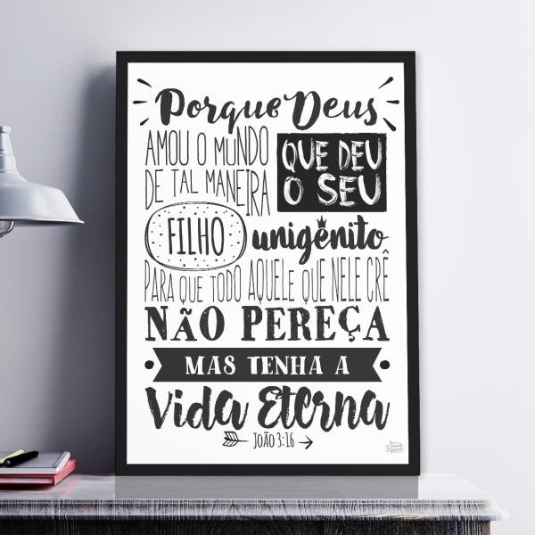 Quadro João 3: 16 - A3: 30x42cm - Moldura Preta - 2