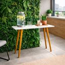 Ver imagem 1 de Aparador Moderno para Sala e Hall de Entrada 90x35x82 cm 4 Pés de Madeira – Mesa Decorativa Branco