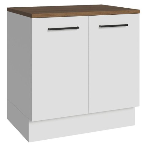 Balcão de Cozinha Agata 2 Portas MDP 80cm Branco Madesa