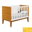 Ver imagem 5 de Dormitório Infantil Classic 2 Portas, Cômoda 6 Gavetas, Berço Branco/Savana com Pés Amadeirado e