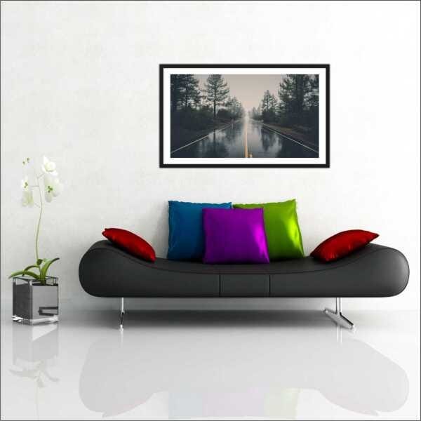 Quadro Decorativo Estradas Chuva Paisagens Moldura - 3