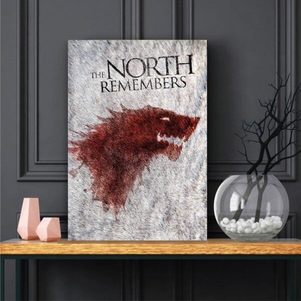 Quadro decorativo Game Of Thrones North Remembers em Tecido - 2