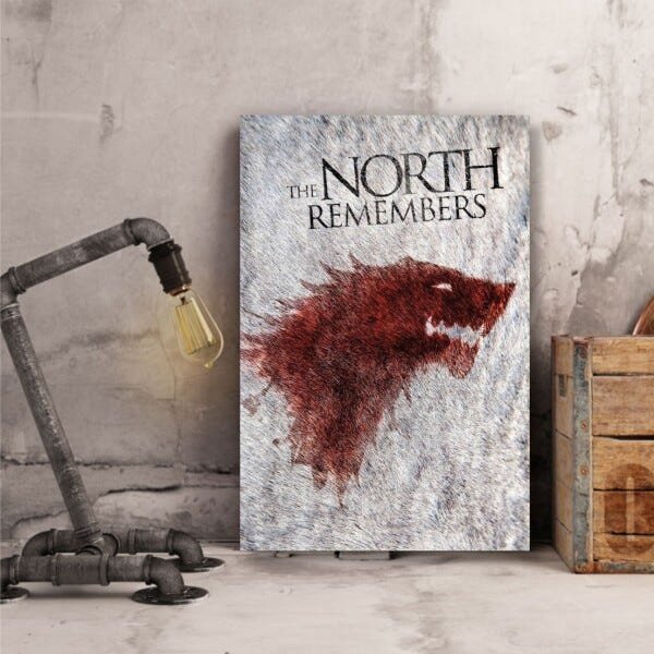 Quadro decorativo Game Of Thrones North Remembers em Tecido - 3