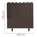 Ver imagem 3 de Cabeceira Estofada Alanis 140CM Casal Suede Marrom - D A DECOR