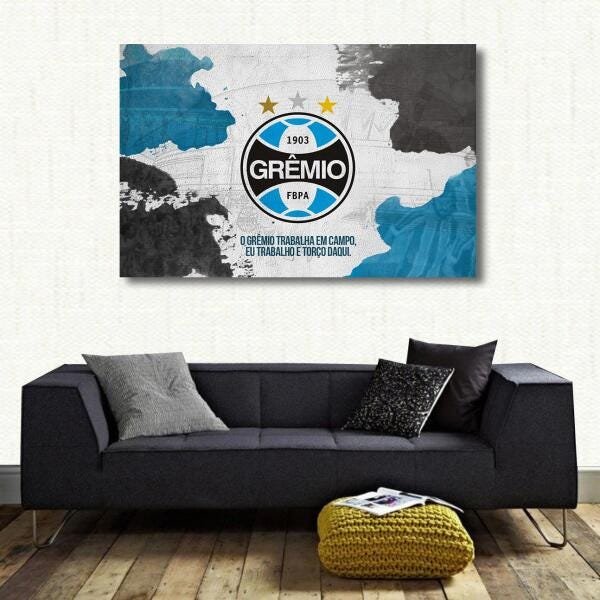 Quadro decorativo Gremio Futebol com Tela em Tecido - 1