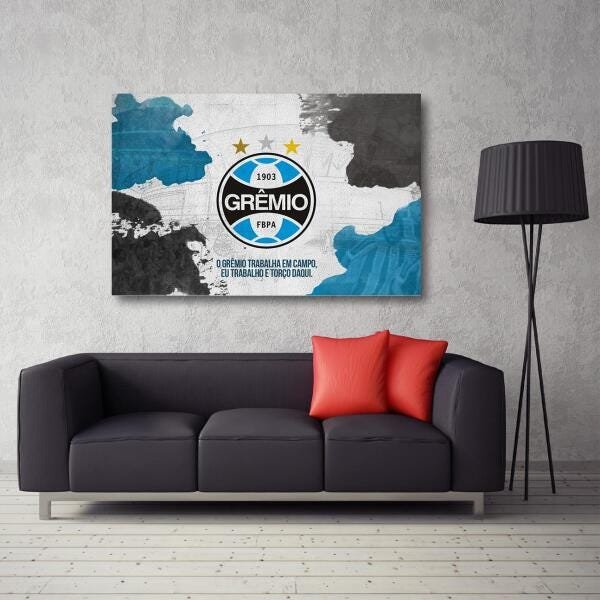 Quadro decorativo Gremio Futebol com Tela em Tecido - 2