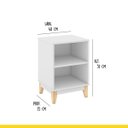 Ver imagem 3 de Mesa Lateral de Apoio 40 X 57 Cm 2 Nichos Pés Madeira Mdp Branco - Clicklar