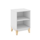 Ver imagem 1 de Mesa Lateral de Apoio 40 X 57 Cm 2 Nichos Pés Madeira Mdp Branco - Clicklar