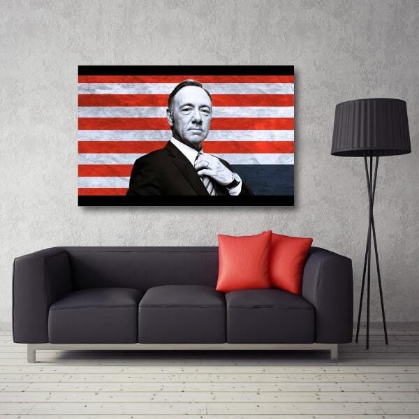 Quadro House of Cards Séries decorativo Tela em Tecido - 1