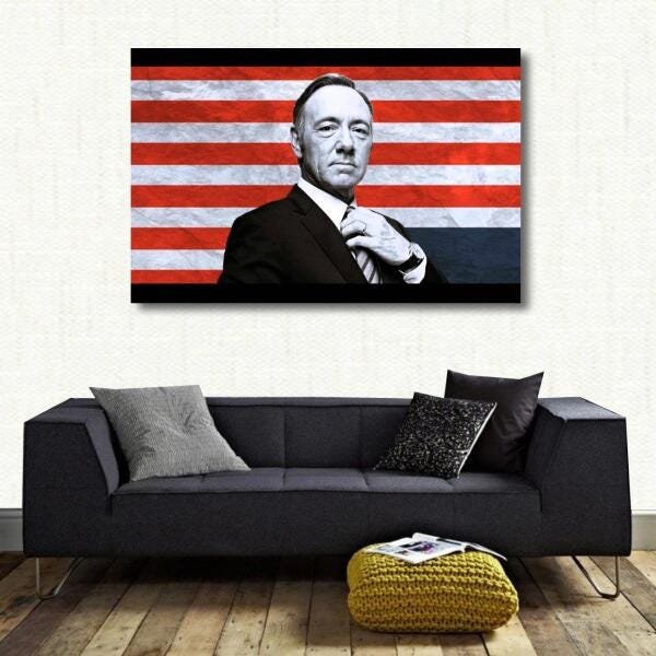 Quadro House of Cards Séries decorativo Tela em Tecido - 4