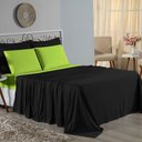 Ver imagem 1 de Jogo Cama King Nobre 4 Peças Lençol Elástico 30cm Altura 100% Algodão Preto Pistache