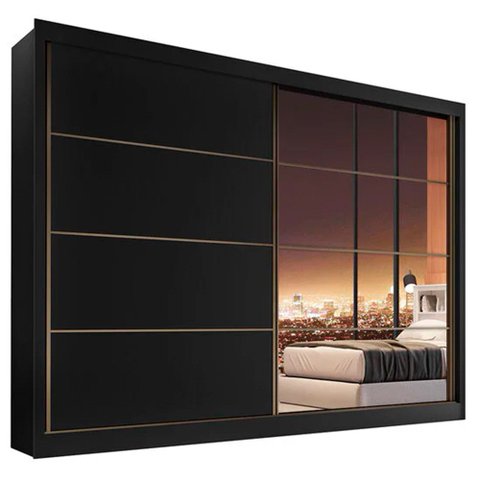 Guarda Roupa Sevilha 2 Portas de Correr Casal 6 Gavetas Mdf Mademarcs