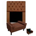 Ver imagem 1 de Kit Cabeceira Mirage + Calçadeira Baú Felix Solteiro 90cm Suede - Ecotec Decor:Marrom
