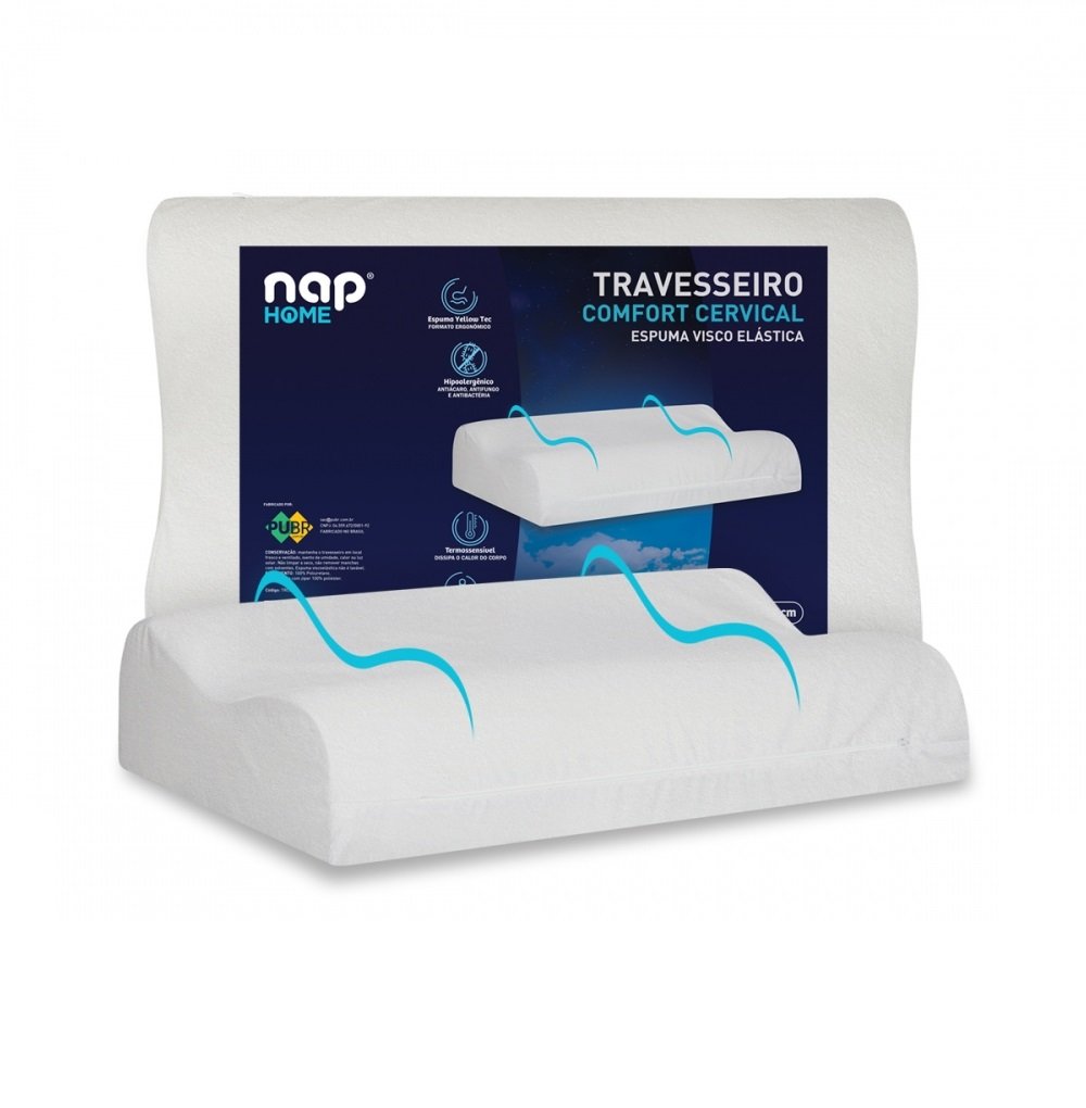 Travesseiro Cervical Comfort Nasa Ortopédico Anatômico Nap - 1