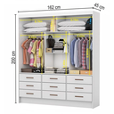 Ver imagem 2 de Guarda Roupa Sevilha 3 Portas com Espelho Branco - Carioca