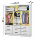 Ver imagem 2 de Guarda Roupa Sevilha 3 Portas com Espelho Branco - Carioca