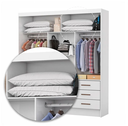 Ver imagem 4 de Guarda Roupa Sevilha 3 Portas com Espelho Branco - Carioca
