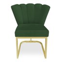 Ver imagem 4 de Kit 02 Poltronas Flor Veludo Verde Base Metálica Industrial Dourado - Pallazio