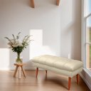 Ver imagem 2 de Puff Aparador Estofado Italy Decorativo Veludo Bege Claro