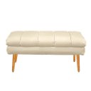 Ver imagem 1 de Puff Aparador Estofado Italy Decorativo Veludo Bege Claro