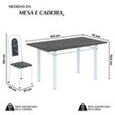 Ver imagem 3 de Conjunto Sala de Jantar com 6 Cadeiras Lara Branco/Preto
