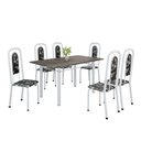 Ver imagem 2 de Conjunto Sala de Jantar com 6 Cadeiras Lara Branco/Preto