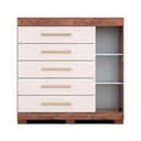 Ver imagem 5 de Cômoda de Quarto Rayane 1 Porta e 5 Gavetas C/ Sapateira Cinamomo/off White - Acp