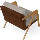 Ver mais imagens de Kit 02 Poltronas Decorativas Para Sala De Estar Pietra L02 Couríssimo Marrom Linho Bege - Lyam