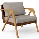 Ver imagem 3 de Kit 02 Poltronas Decorativas Para Sala De Estar Pietra L02 Couríssimo Marrom Linho Bege - Lyam