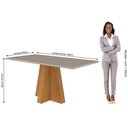 Ver imagem 2 de Mesa de Jantar Patrícia Nature com Vidro Off White 160x80 Fabrispuma