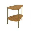 Ver imagem 3 de Mesa de Canto em Mdf Orgânica Tb629 60cm em Mdf Pés Metálicos Gold Freijó Dalla Costa