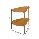 Ver imagem 2 de Mesa de Canto em Mdf Orgânica Tb629 60cm em Mdf Pés Metálicos Gold Freijó Dalla Costa