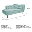 Ver imagem 6 de Kit Diva Recamier Diana 140cm Lado Esquerdo e 01 Poltrona Classic Suede - Doce Sonho Móveis RECAMIER