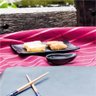 2 Pratos para Sushi Retangulares em Melamina 20x14cm Preto Gourmet Mix para Servir Comida Japonesa - 2