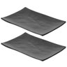 2 Pratos para Sushi Retangulares em Melamina 20x14cm Preto Gourmet Mix para Servir Comida Japonesa - 1