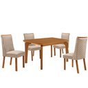 Ver imagem 2 de Mesa de Jantar Liz 120cm Tampo MDF Laminado Canto Copo com 4 Cadeiras Yasmin