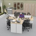 Ver imagem 5 de Estação de Trabalho com 4 Escrivaninhas em L Office Branco/Dubai