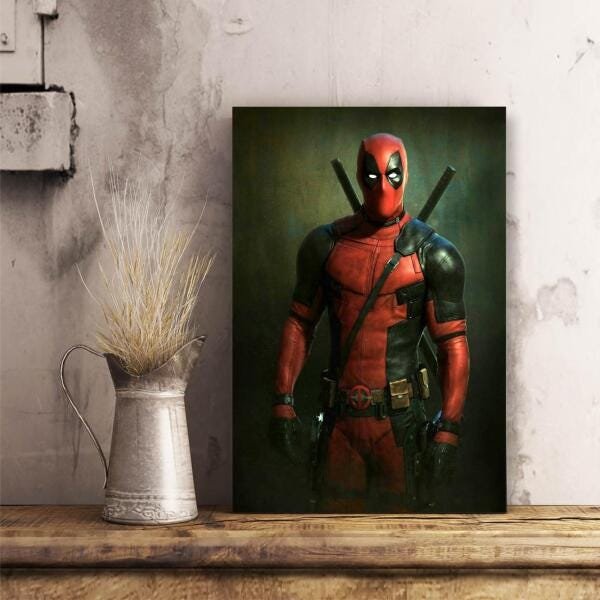 Quadro decorativo Deadpool Tela de Tecido - 3