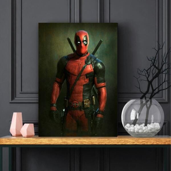 Quadro decorativo Deadpool Tela de Tecido - 1