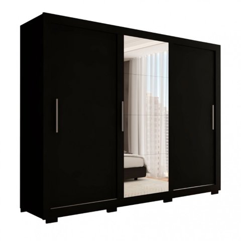 Guarda-roupa Casal Santiago 3 Portas 2 Gavetas com Espelho Caemmun