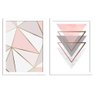 Kit 2 Quadros Geométricos Rosa E Gold - 1