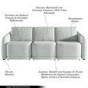 Ver imagem 3 de Sofá Cama Modulado Retrátil e Reclinável Decorativo Varsóvia 336cm Veludo Cinza G33 - Gran Belo