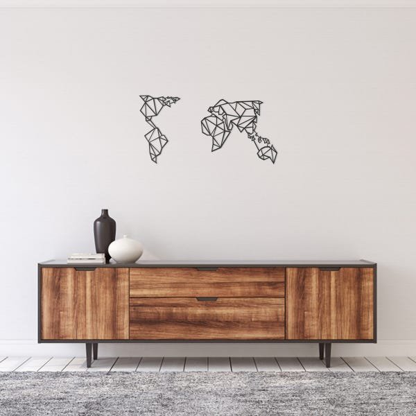 Quadro Decorativo Parede Mapas Mapa Mundi Minimalista 60cm - 1