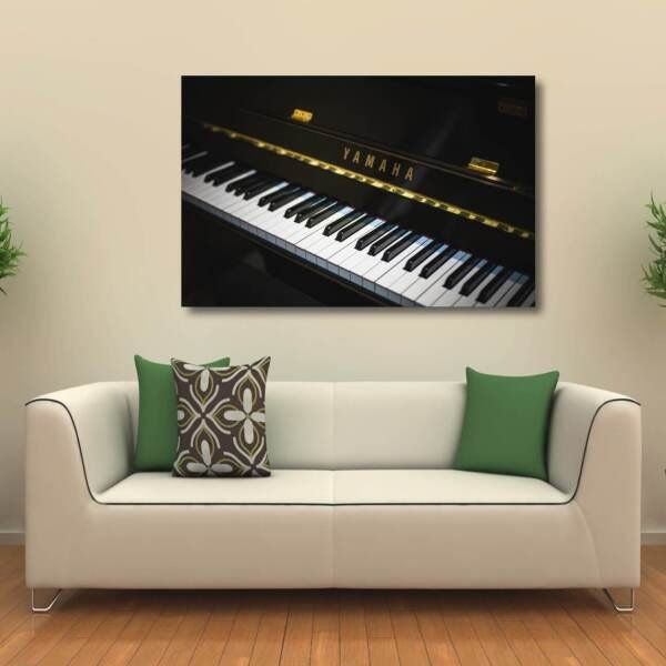 Quadro Piano Música decorativo com Tela em Tecido - 1