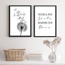 Ver imagem 1 de Kit 2 Quadros Minimalistas Nunca Foi Sorte foi deus 45x34cm - com Vidro:madeira Branca